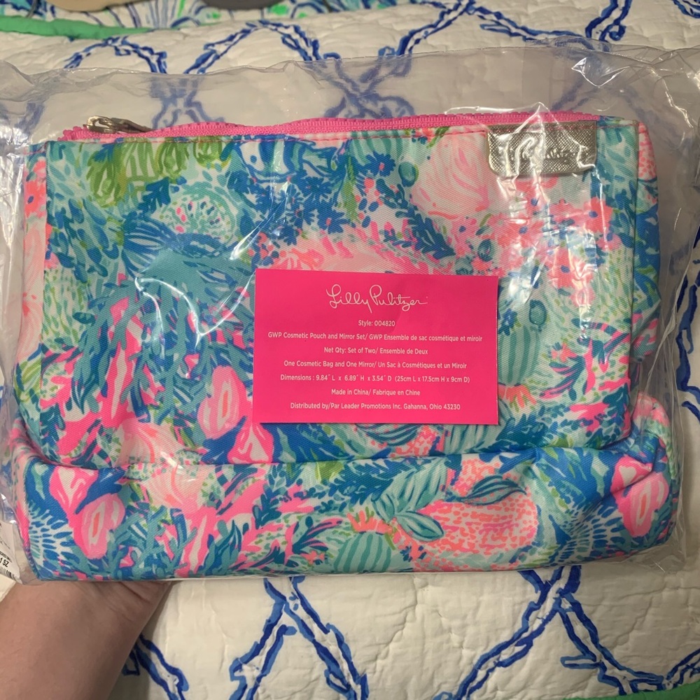Lilly Pulitzer GWP Cosmetic Case Fished My Wish